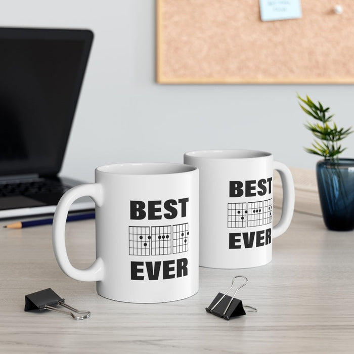 Best Dad Ever Fret Finger Positions Mug 11oz/15oz Musician Gift Male Father's Day Shipping Included