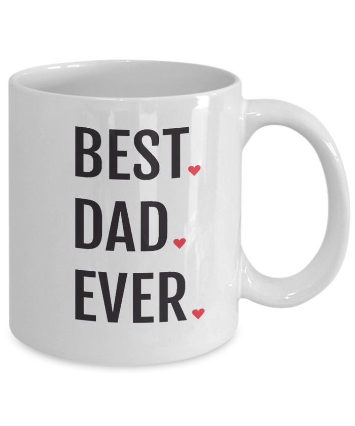Best Dad Ever Mug with Hearts 11oz/15oz Shipping Included