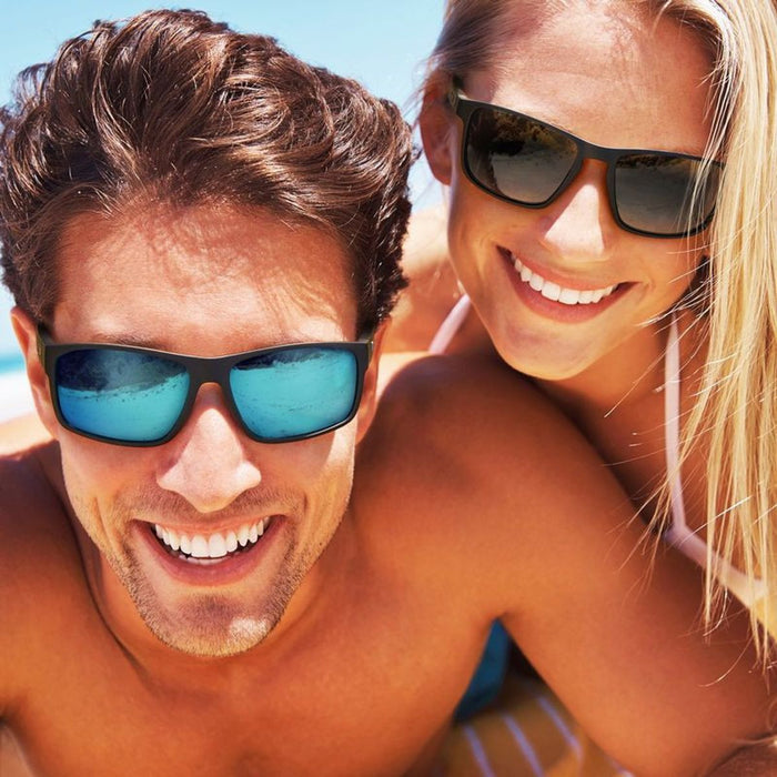 Blast, Satin Black/Ice Blue Mirror Polarised Lenses