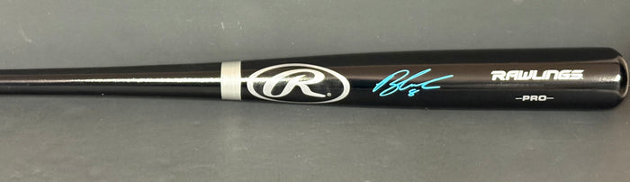 Brandon Lowe Pittsburgh Pirates Autographed Signed Black Bat BECKETT Hologram