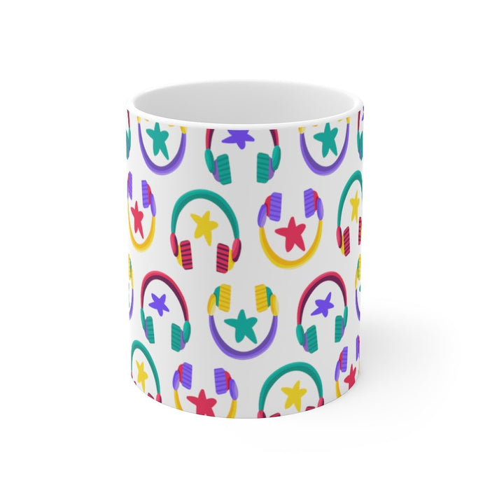 Brightly Colored Headphones Mug 11oz/15oz DeeJay DJ Musician Gift Unisex Shipping Included