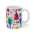 Brightly Colored Music Icons Mug 11oz/15oz Musician Gift Unisex Shipping Included