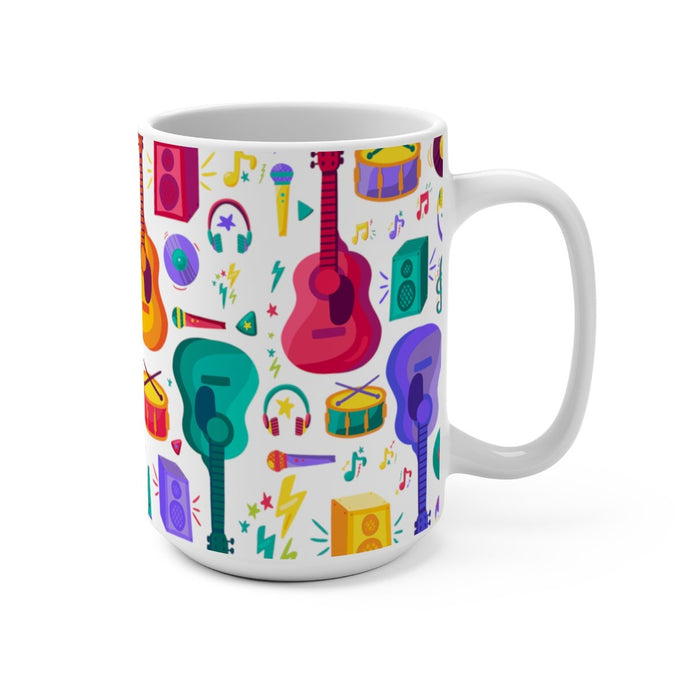 Brightly Colored Music Icons Mug 11oz/15oz Musician Gift Unisex Shipping Included