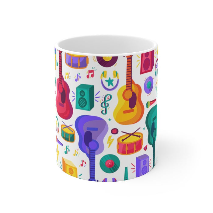 Brightly Colored Music Icons Mug 11oz/15oz Musician Gift Unisex Shipping Included
