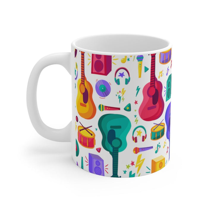 Brightly Colored Music Icons Mug 11oz/15oz Musician Gift Unisex Shipping Included