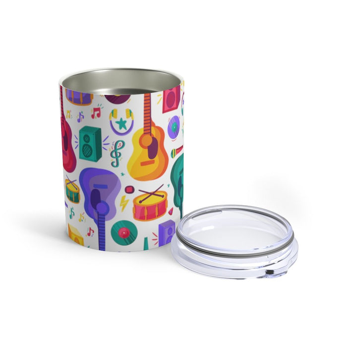 Brightly Colored Music Instruments Equipment Insulated Tumbler 10oz Unisex Gift Musician Shipping Included