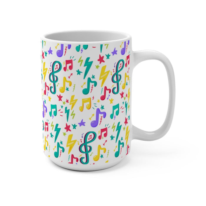 Brightly Colored Sheet Music Symbols Mug 11oz/15oz Musician Gift Unisex Shipping Included
