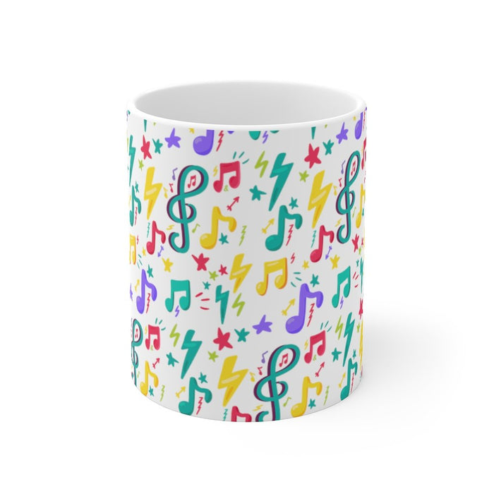 Brightly Colored Sheet Music Symbols Mug 11oz/15oz Musician Gift Unisex Shipping Included