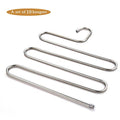 BUYTNUO 10 Multi-purpose S-shaped metal pants rack Jeans trousers storage rack 5-layer stainless steel storage rack suitable forStoring Towels Scarves and Ties.