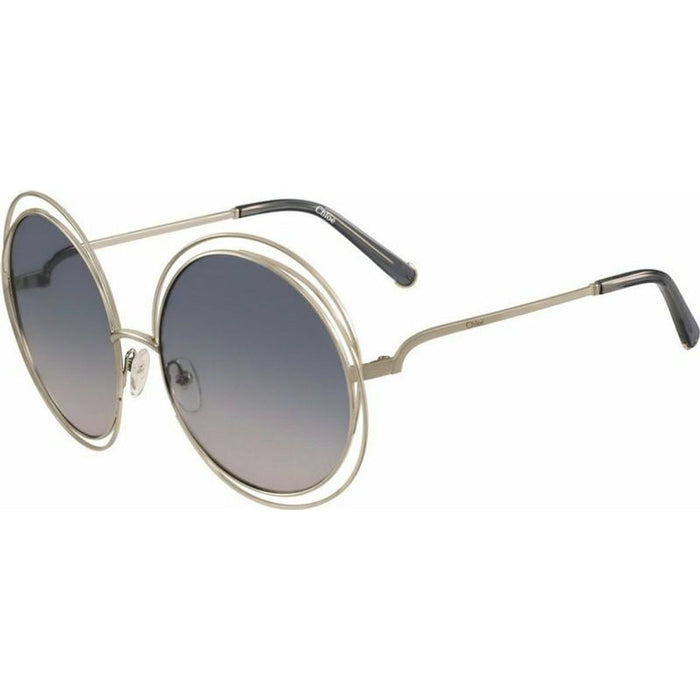 Carlina Round, Gold and Transparent Grey/Blue Gradient Lenses