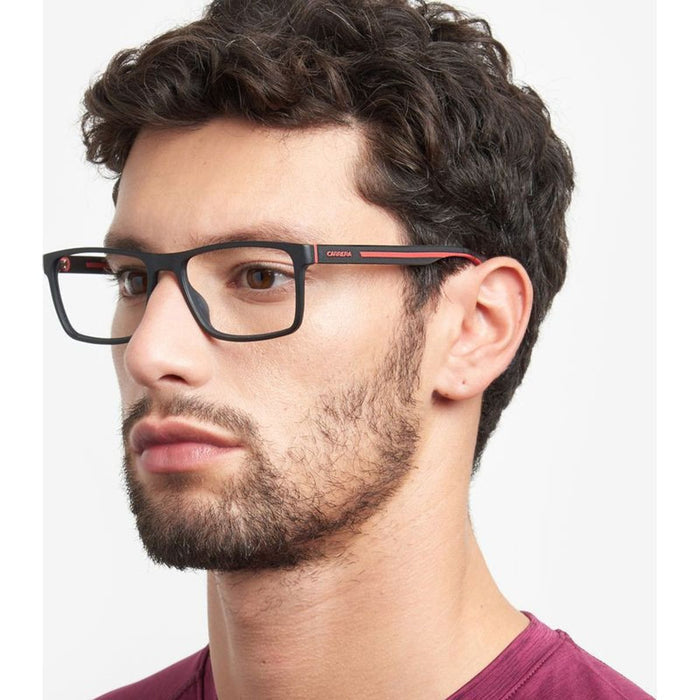 Carrera 8885, Matte Black Red/Clear Lenses