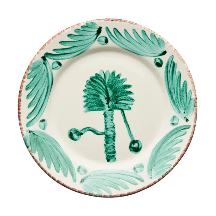 Casa Nune Green and White Dinner Plate(5 Styles) Set of Two