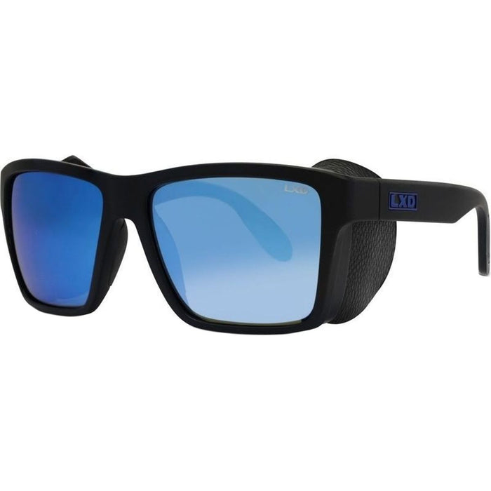 Caspian, Matte Black/Blue Mirror Polarised Glass Lenses