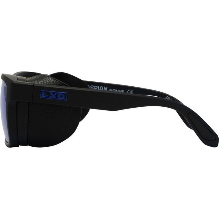 Caspian, Matte Black/Blue Mirror Polarised Glass Lenses