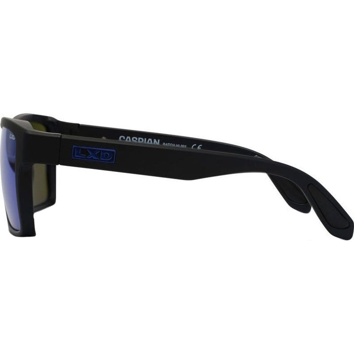 Caspian, Matte Black/Blue Mirror Polarised Glass Lenses