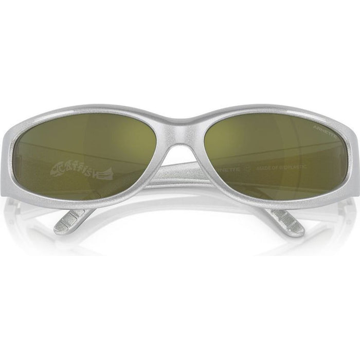 Catfish AN4302, Metallic Silver/Dark Green Petrol Mirror Lenses 62 Eye Size