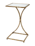 Champagne Gold Tray Table with Mirrored Top