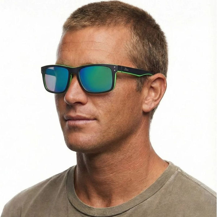Cheap Thrill, Matte Black and Lime/Green Mirror Lenses