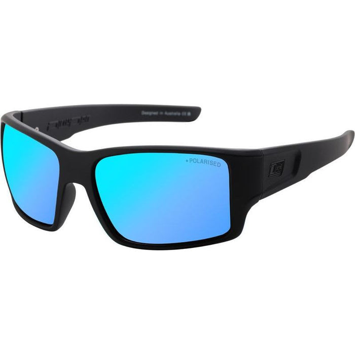 Chill, Satin Black and Grey/Ice Blue Mirror Polarised Lenses