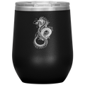 Chinese Art Dragon 12oz Insulated Wine Tumbler, Laser Etched, Multi Colors, Shipping Included