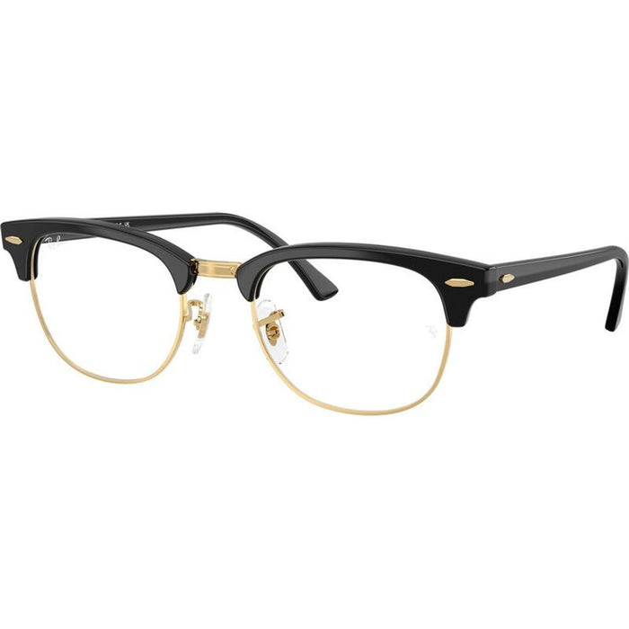 Clubmaster RX5154, Black and Gold/Clear Lenses