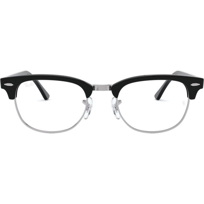 Clubmaster RX5154, Black on Silver/Clear Lenses