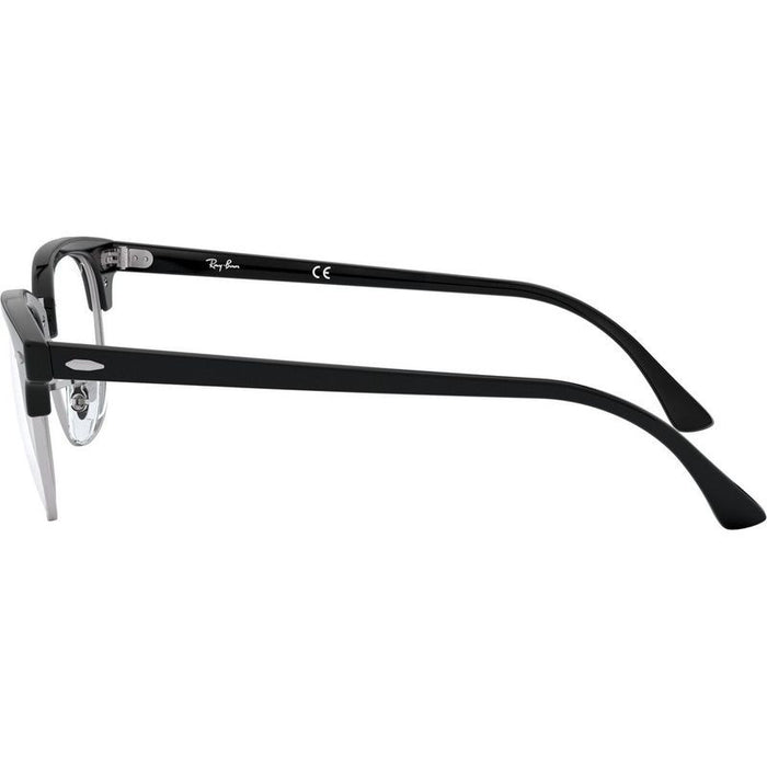 Clubmaster RX5154, Black on Silver/Clear Lenses
