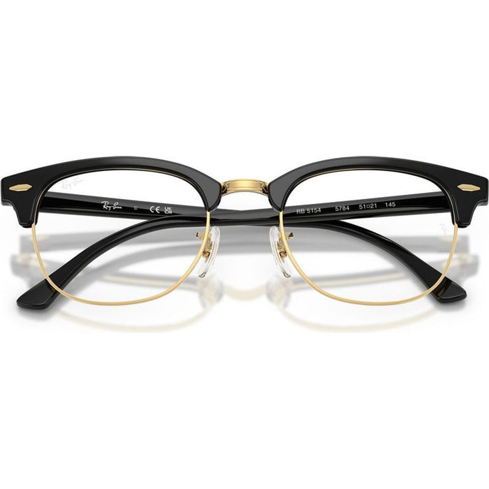 Clubmaster RX5154, Black and Gold/Clear Lenses