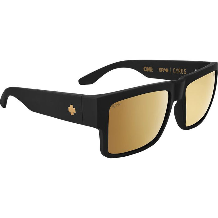 Cyrus, Soft Matte Black/HD+ Happy Bronze Gold Spectra Mirror Lenses