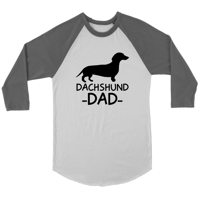 Dachshund Dad 3/4 Raglan Sleeve Unisex Shirt, Multiple Colors - Free Shipping
