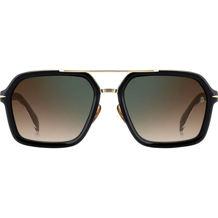 DB 7128/S, Black Gold/Brown Green Gradient Lenses