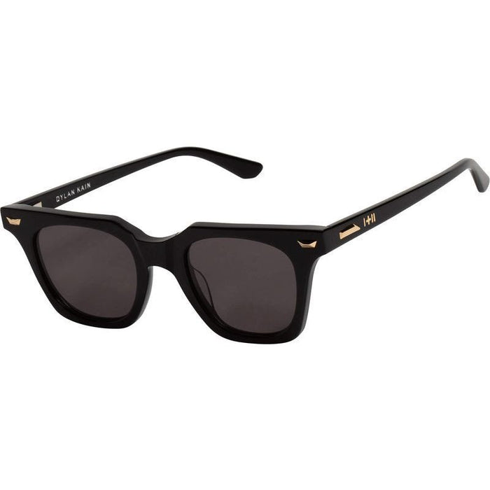 Dylan Kain, Gloss Black with 24k. Gold Metal Trim/Black Lenses