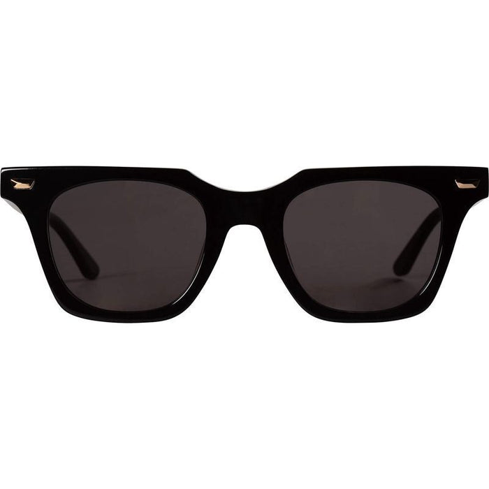 Dylan Kain, Gloss Black with 24k. Gold Metal Trim/Black Lenses