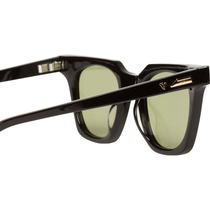 Dylan Kain, Black with 24K Gold Trim/Olive Green Lenses