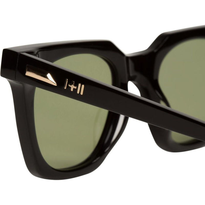 Dylan Kain, Black with 24K Gold Trim/Olive Green Lenses