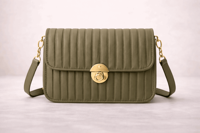 Elegant Dark grayish Brown Pleated Crossbody Bag - Nishat Creative Store