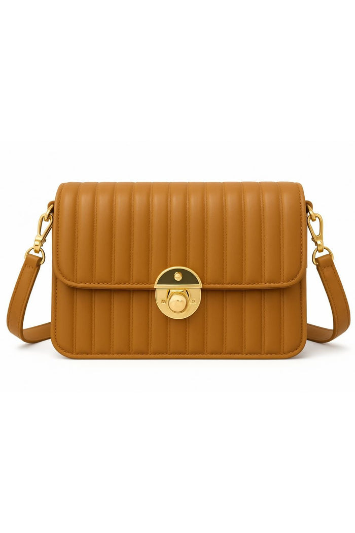 Elegant Mustard Pleated Crossbody Bag - Nishat Creative Store