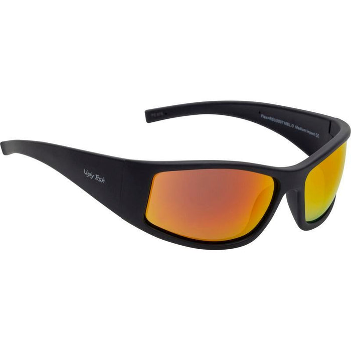 Flex Safety RSU5507, Matte Black/Orange Mirror Lenses