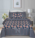 Floral Reversible Cotton Quilt Cover 6 Pcs Design 201 - Nishat Creative Store