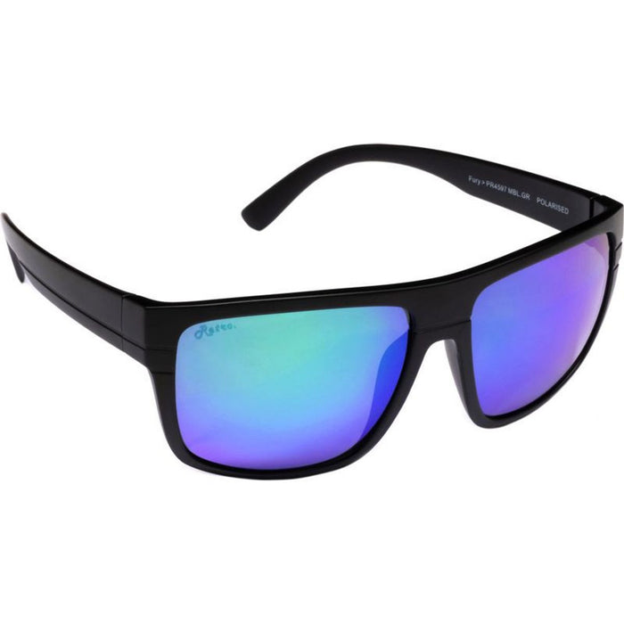 Fury, Matte Black/Green Mirror Polarised Lenses