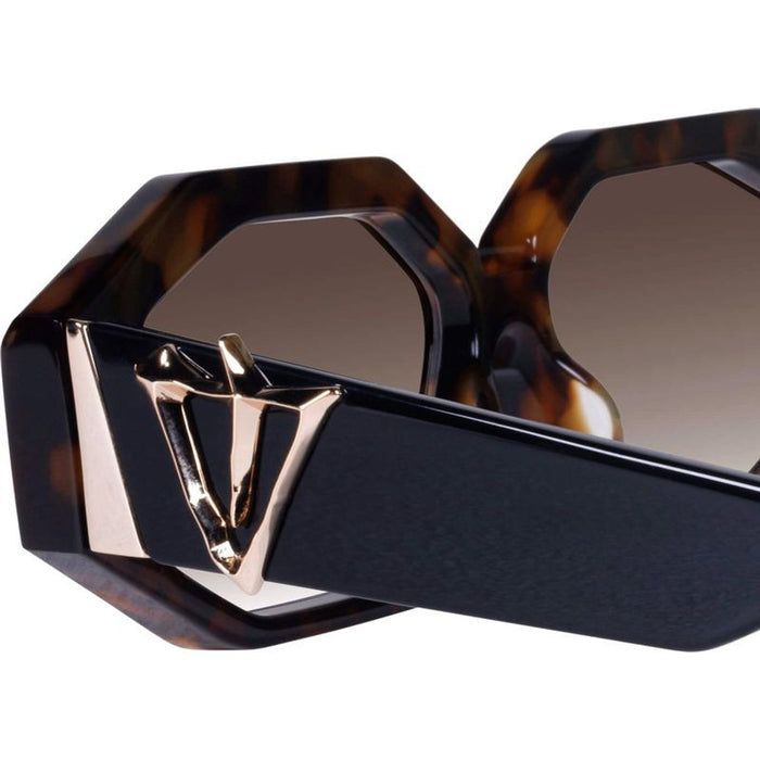 Genesis, Dark Amber Tort Black Temple with Gold Metal/Brown Gradient Lenses