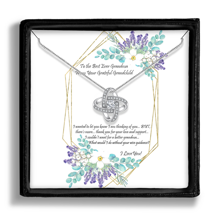 Grandma From Grandchild - Love Knot Necklace  I've Been Thinking of You, Shipping Included