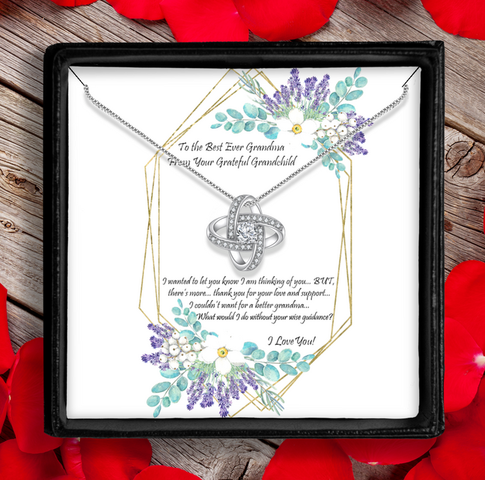 Grandma From Grandchild - Love Knot Necklace  I've Been Thinking of You, Shipping Included