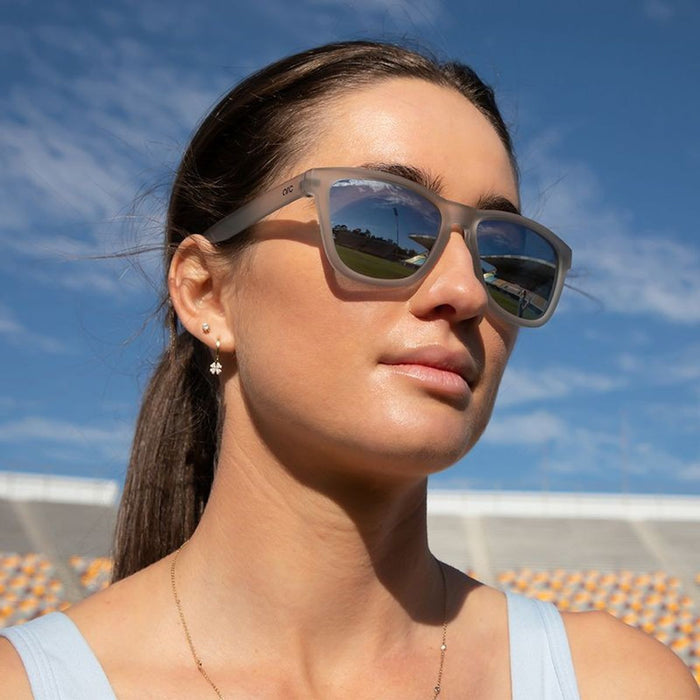 Gritty, Rubber Grey/Silver Mirror Polarised Lenses