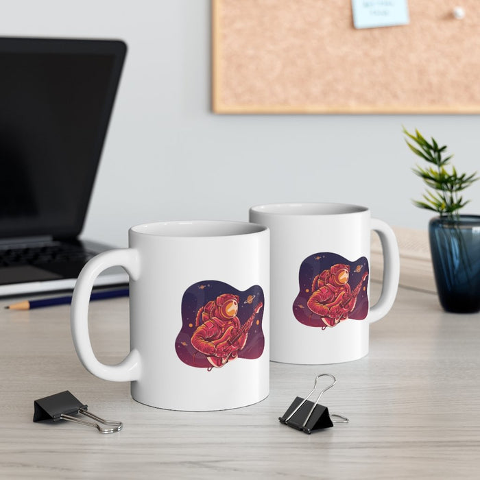 Guitar Playing Astronaut Mug 11oz/15oz Musician Gift Unisex Shipping Included