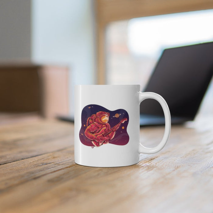 Guitar Playing Astronaut Mug 11oz/15oz Musician Gift Unisex Shipping Included