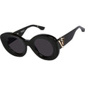 Hollywood, Gloss Black with Gold Metal/Black Polarised Lenses