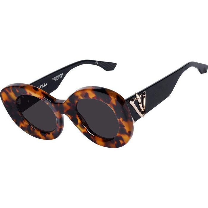 Hollywood, Honey Tort with Gold Metal/Black Lenses