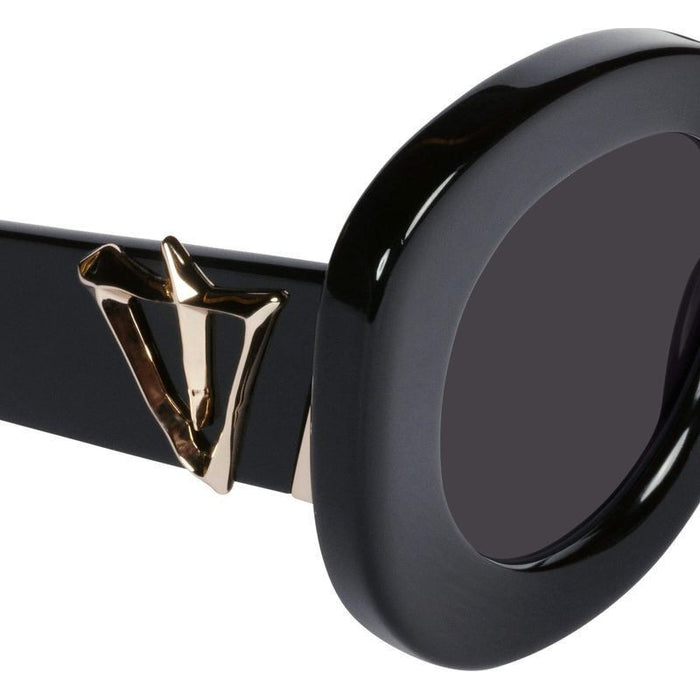 Hollywood, Gloss Black with Gold Metal/Black Polarised Lenses