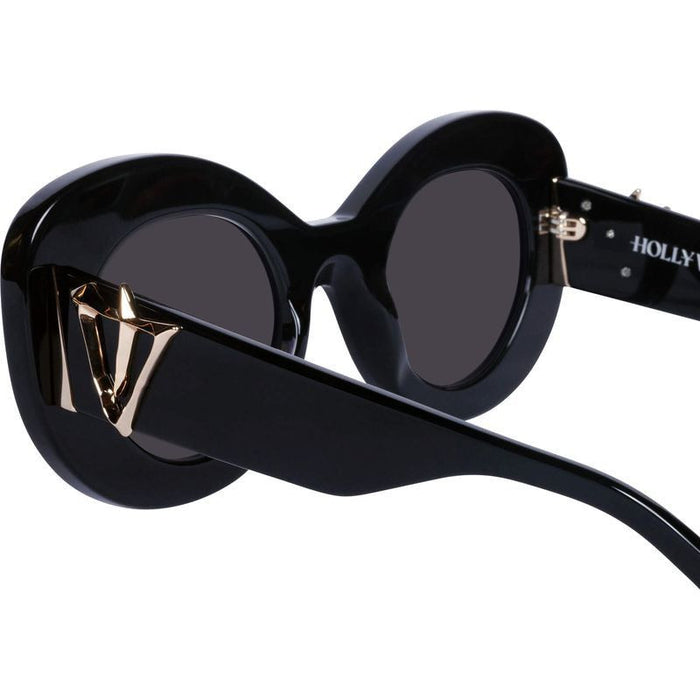 Hollywood, Gloss Black with Gold Metal/Black Lenses